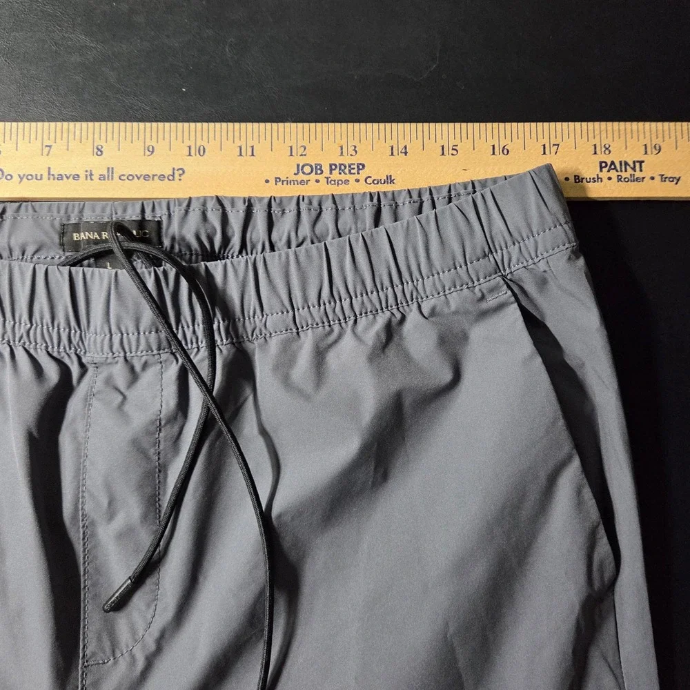 Banana Republic Jogger Pants Mens L Gray Excellent Elastic Waist Tech Trousers